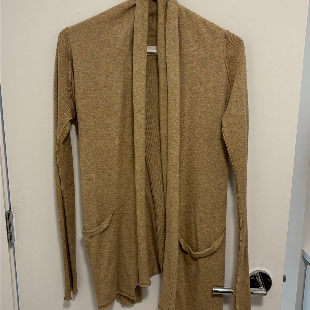 Draped Cotton Cardigan In Camel  Size S Great Condition